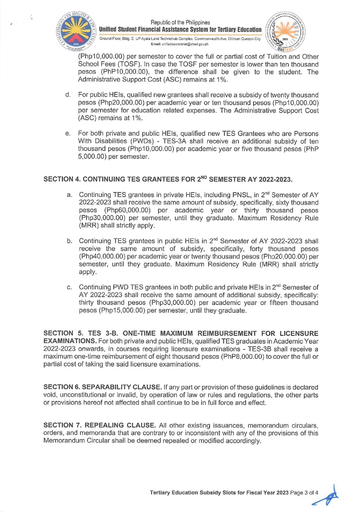 Memorandum Circular No. 5, series of 2023 Page-3