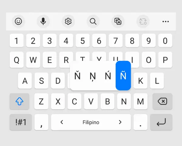 Enye Capital letter Ñ - How to type in Android phone