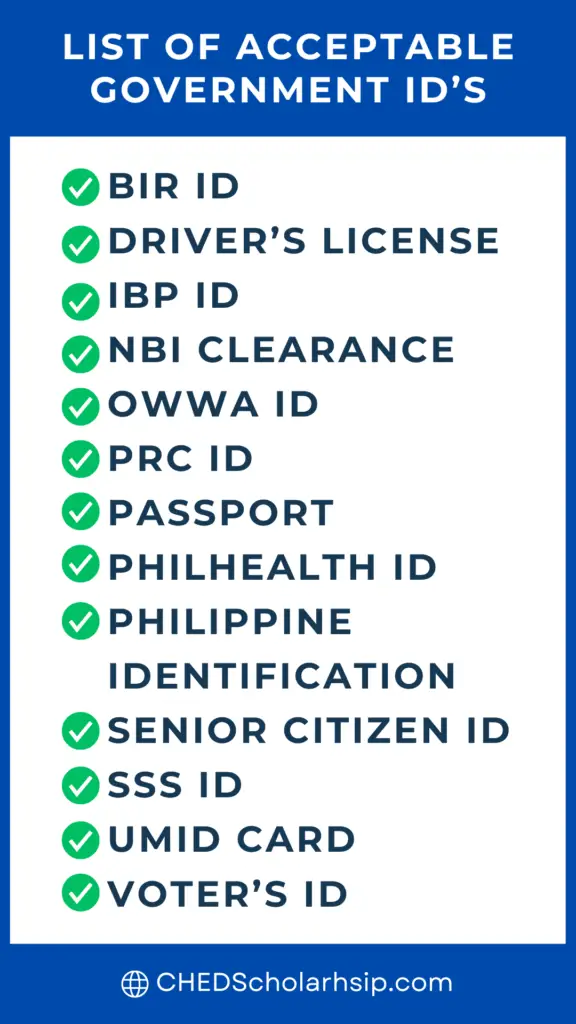 List of Acceptable Government ID’s