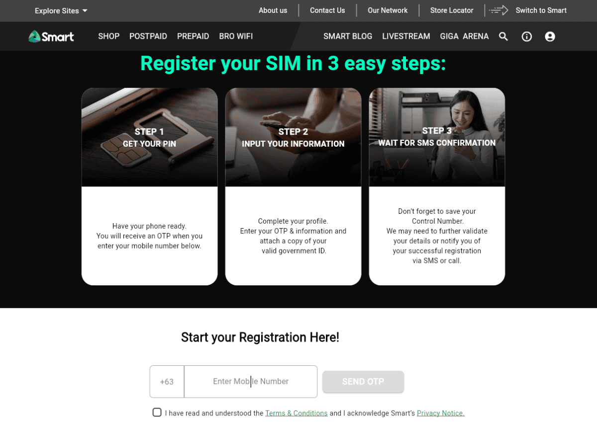TNT SIM Registration Online